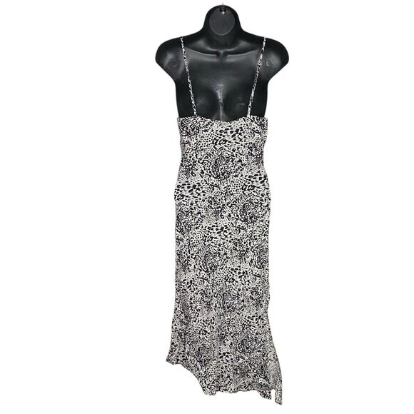 AG Adriano Goldschmied Midi Dress Womens S Black White Slip Satin Scarlet NEW - Picture 2 of 14